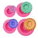 （Set of 4）3D Tyre Cake Fondant Silicone Mold,Cupcake Topper Chocolate Resin Polymer Clay Soap Making