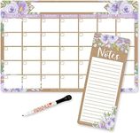 Magnetic Dry Erase Calendar For Fridge - Rustic Floral Magnetic Fridge Calendar Dry Erase Magnetic Calendar For Refrigerator, White Board Calendar For Wall, Dry Erase Board Calendar, Magnetic Notepad