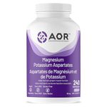 AOR Magnesium Potassium Aspartate 80mg 240 Caps 120-Day Supply - Magnesium and Potassium Blend - Vegan, Non-GMO & Gluten-Free - Support Energy, Relaxation, Restful Night & Comfortable Muscle Function