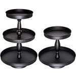 Weharnar Cupcake Stand for 50 Cupcakes Wedding Cake Stands Metal Tiered Tray Decor Round Dessert Tower Black 2&3 Tier Serving Trays Holder for Anniversary Birthday Tea Party Dessert Table Halloween