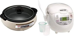 Zojirushi EP-PBC10 Gourmet d'Expert Electric Skillet & NS-ZCC10 Neuro Fuzzy Rice Cooker, 5.5-Cup, White