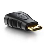 RuhZa HDMI to Mini HDMI Adapter - HDMI Female to Mini HDMI Socket Video Adapter 1920x1200 Full HD 1080p - Black