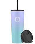 IRON °FLASK Classic Tumbler 2.0-710 ml, 2 Lids (Straw/Flip), Vacuum Insulated Stainless Steel Bottle, Double Walled, Thermo Travel Mug, Water Metal Canteen (Cotton Candy)