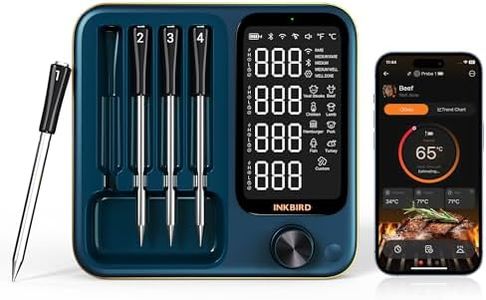 INKBIRD Meat Thermometer with 4 Multi-sensor Probes, Wireless Meat Thermometer with NIST Accredited Accuracy, Apple Watch Monitor, Temperature Alarms, Smart Meat Thermometer for BBQ, Grill, Oven