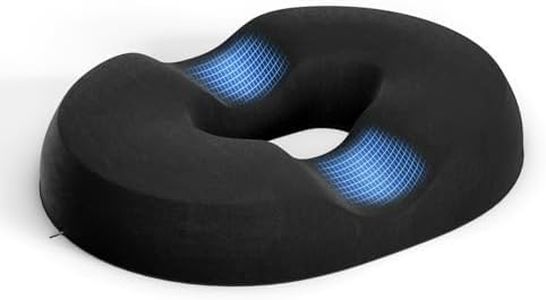LEFAFA Donut Pillow Hemorrhoid Tailbone Cushion, Premium Memory Foam Seat Cushion, Orthopedic Pain Relief Pillow for Pregnancy, Coccyx, Bed Sores, Post Natal, Sciatica (Black)