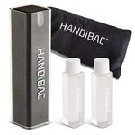 HANDiBAC Antibacterial 70% Alcohol Portable Hand, Surface & Screen 3-in-1 Pocket Spray Sanitiser Kit - 3 x 15ml Refills (Black)