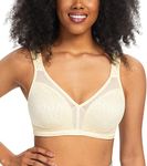 HACI Women's Full Coverage Minimizer Bra Non Padded Wirefree Full Figure Plus Size Bras for Large Bust(36DDD, Nude)