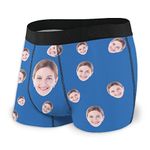 xHxttL Custom Face Boxers, Personalised Funny Face Boxers Personalized Photo Multi Girlfriend Face Printed Photo Boxer Briefs Shorts Novelty Briefs Underpants Gift for Men