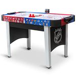 48" Mid-Size NHL Rush Indoor Hover Hockey Game Table; Easy Setup, Air-Powered Play with LED Scoring, Multicolored