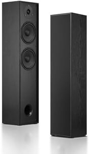 Elimavi Passive Floorstanding Stereo Speakers, Tower Design with 1" Tweeter and 6.5" Woofer, Two-Way System, 4-Ohm Impedance, 120W RMS, Sturdy MDF Cabinet, Ideal for Home Theater Systems, Black