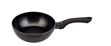 ELO Smart Life Wok Pan Diameter 20 cm with Oil Dosing System Suitable for All Hobs Aluminium Black