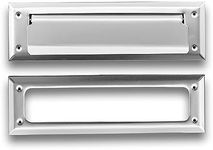 Solid Steel Satin Color | Mail Slot Fits to Most Doors | Outer Size 10 Inches by 3 inches | Set with Front and Rear Piece and Screws | Easy Installation and Long Lasting