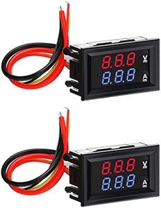 Ds Robotics® 0.28" LED Voltmeter Ammeter, Red and Blue Digital Multimeter Display Voltage Current Tester, DC 0-100V 50A Dual Display Detector Voltage Current Meter Panel Amp Volt Gauge (2 Pieces)