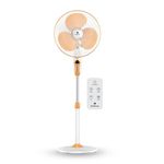 Havells 400mm BLDC Pedestal Fan | Remote Control | Upto 50% Less Power Usage | Sleep & Breeze Mode with Timer | Memory Backup | Jerk Free Oscillation, Smooth Swing Operation | White & Yellow | Sprint