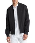 Calvin Klein Men's Matte Logo Zip Bomber Jacket, Black Beauty, Medium