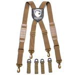 Melo Tough Police Duty Belt Suspenders Tactical Suspenders Tactical Harness Suspenders Khaki Color Nylon Webbing (Oval)