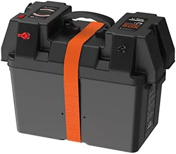 Litime Portable Battery Box Fits Group 24/27 Size Batteries for Boats, Marine, RV, Trailer, Trolling Motor Includes 12 Volt Accessory Socket Built-in Voltmeter