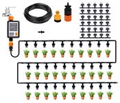 JERN® Automatic Home/Garden Plant Watering System with Sprinkler, Tubes and Water Timer Digital Programmable (Digital Timer with 30 Meter Tube and 30 Nozzles)