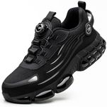 TimGross Safety Shoes for Men Steel Toe Work Sneakers Lightweight Slip On Construction Indestructible Shoes Non-Slip Shoes 266/Black/43