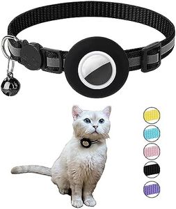 Hepplly Reflektierende Airtag Katzenhalsband mit Glocke und Airtag Halter, kompatibel mit Airtag, Katzenhalsband mit zerbrechlicher Sicherheitsschnalle für Kätzchen, Katze（Schwarz）