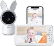 Baby Monitor, Arenti 2K Video Baby Camera with 5" Wireless Display, 360° Remote, Temperature & Humidity Sensor, Sound & Motion Detection, 2 Way Audio, Night Vision