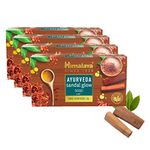 Himalaya Ayurveda Sandal Glow Soap, 75 gm (Pack of 4, 300 gm), Save on MRP