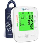 ByFloProducts Blood Pressure Monitor for Home Use – Accurate & Automatic Blood Pressure Machine with Heartbeat Detection, Easy to use, Blood Pressure Cuff 22-42cm, Memory Function 2x99, 3-Color Backlit Display