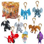 SCS Direct - Yu-Gi-Oh Mystery Keychain Bag 3 Pack, Receive 3 of 8 Assorted Clip-on Accessories, 2" Anime Figures to Collect, Officially Licensed, for Kids Ages 6+, Multiple colors, 2 inch (pack of 3)