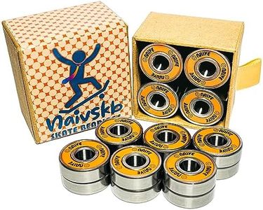 Naivskb Skate Bearings 8mm 16 Pack, Precision 608 Bearings Quad Inline Speed Skates Roller Derby Skateboard Longboard(Vintage Orange)