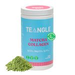 Teangle Matcha Collagen Powder, Ceremonial Grade Matcha with Pure Marine Collagen, Zero Sugar, Low Calorie, Organic, 30-Day Supply, 333 grams