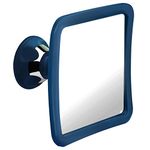 Mirrorvana Fogless Shower Mirror for Fog Free Shaving with Upgraded Suction Cup, Shatterproof Surface and 360° Swivel, 6.3 x 6.3 Inch (Blue)