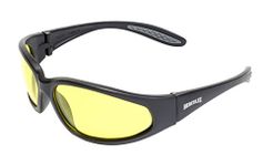 Global Vision Hercules Shatterproof/Unbreakable UV400 Motorcycle Sunglasses/Biker Glasses with Storage Pouch (Yellow Tinted - Category 1)