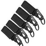 TANCUDER 5 Pack Tactical Gear Carabiner Clip Hanging Belt Carabiner Hook Nylon Webbing Buckle Strap Clip Molle Backpack Tape Keychains Hanging Buckle Belt Key Ring Holder for Outdoor Camping Hiking