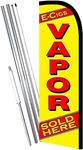 E-CIGS VAPOR SOLD HERE (Yellow/Red) Windless Feather Banner Flag Kit (Flag, Pole, & Ground Mt)