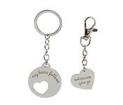 Pearhead Keychain and Collar Charm Set, Pet Matching Set, Perfect for Pet Owners and Dog Lovers, Silver