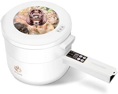 Drizzle Electric Hot Pot Cooker Steamer 1.8L - Multifunctional Non-stick Pan - Dormitory Office Portable Ramen Cooker Steamer Boil Dry Protection - Suitable For Noodles Steak Cooker Eggs Stir-Frying Pasta Oatmeal Smart Button