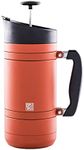 BruTrek BaseCamp Coffee Press - Double Wall Insulated Stainless Steel - Bru-Stop Technology, No Grounds in Coffee, No Spill Lid (Red Rock, 48 fl.oz)