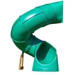 Backyard Discovery Tall Spiral Tube Slide - Left Exit, Green - Mounts to 5 Ft. Deck Height