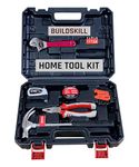 BUILDSKILL Hand Tool Kit for Home Use | 19 Pieces | 3M Auto Measuring Tape, 5M Electrical tape, CRV bits, TPR Screwdriver, 8-Oz Hammer, etc | Intermediate Toolkit for home- DIY | 6 Month Warranty