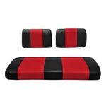 Seat Cover Replacement for Yamaha G-16/G-22 Golf Cart - Front Bench Seat - Premium Marine Vinyl - 5 Panel Stitching - Staple On Installation - Two-Tone Golf Cart Seat Covers (Black & Red)