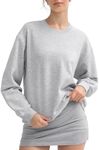 PUMIEY Sweatshirt for Women Crewneck Long Sleeve Hoodies Casual Loose Pullover Tops Fall Fashion, Heather Grey X-Large