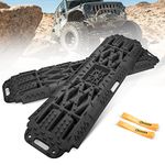 BUNKER INDUST Offroad Traction Boards with Jack Lift Base, Mud Sand Tracks Snow Tire Traction Mat Recovery Ramp for 4X4 Jeep Truck SUV ATV UTV Pair Black Traction Pads