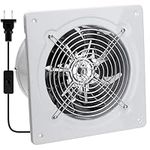 6 Inch Kitchen Exhaust Fan with Switch on the Cord,40W 353CFM Stainless Steel Portable Wall Mounted Ventilation Fan with Damper,Basement Extractor Fan for Garage,Bathroom,laundry room,Toilets