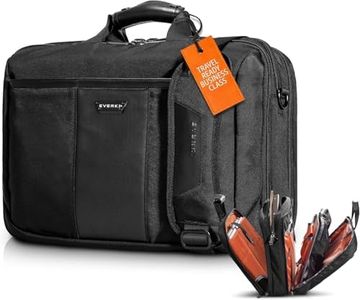 EVERKI Versa Laptop Briefcase Bag – Heavy-Duty Computer Bag for Laptops 13–17.3", Water-Resistant Travel Bag with Multiple Pockets for Business, Stylish Laptop Bag for Men & Women – Black (EKB427BK17)