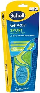 Scholl Gel Activ Sport Shoe Insoles Providing Cushioning, Shock Absorption & Springiness for Active People with Energetic Feet - Large (Size 7-12) - 1 Pair