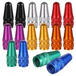 16Pcs Presta Valve Caps, 8 Colors Bike Valve Caps Aluminum Bicycle Valve Stem Caps Used On Presta/French Valves Alloy Bike Tire Caps for MTB Road Racing Bicycle, Rocket Style