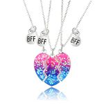 Caiyao 3Pcs Cute Half Broken Heart Koala Panda Engraved BFF Pendant Necklace for Best Friend Women Girl Men Boy Lovely Love Heart Animal Necklace Friendship Jewelry Birthday Gift-C Heart