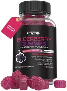 ORPHIC NUTRITION Elderberry Zinc & Vitamin C Gummies - Immune System Support* - 60 Gummies - Premium Antioxidant Vitamin C Formula for Men, Women and Kids* - Made with Vitamin C - 100MG of Elderberry