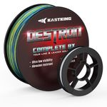 KastKing Destron Complete 8X Braided Line,Teal Camo,8LB,150Yds and Fluorocarbon Leader Line,8LB,15Yds