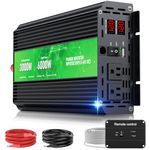 3000W Power Inverter, Max Power 6000W, 12V DC to AC 110V120V, Remote Control with 2AC Outlets and USB 2.4 Port, LCD Display for Power Converter, Activities to